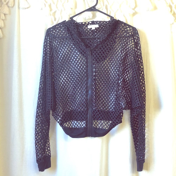 NWOT Hot & Delicious Fishnet Bomber - Picture 1 of 4